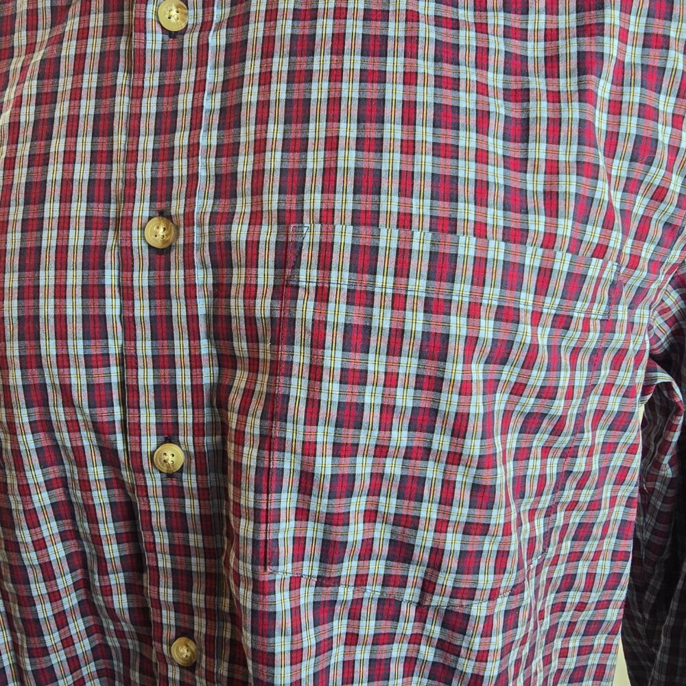 Charles Tyrwhitt Shirt Mens Large Red Plaid Non Iron Slim Fit Button Up Weekend - Picture 3 of 8